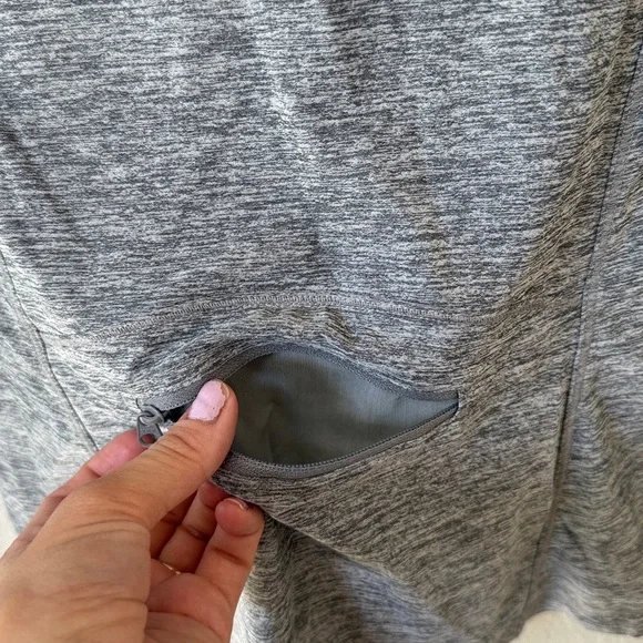 Athleta Long Sleeve Top Zip Up Henely Gray size Small - Picture 9 of 13